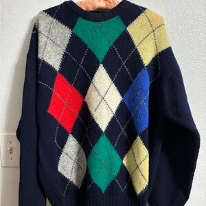 Vintage Men's Argyle Sweater - Multicolor L